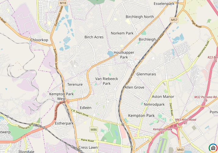 Map location of Van Riebeeckpark